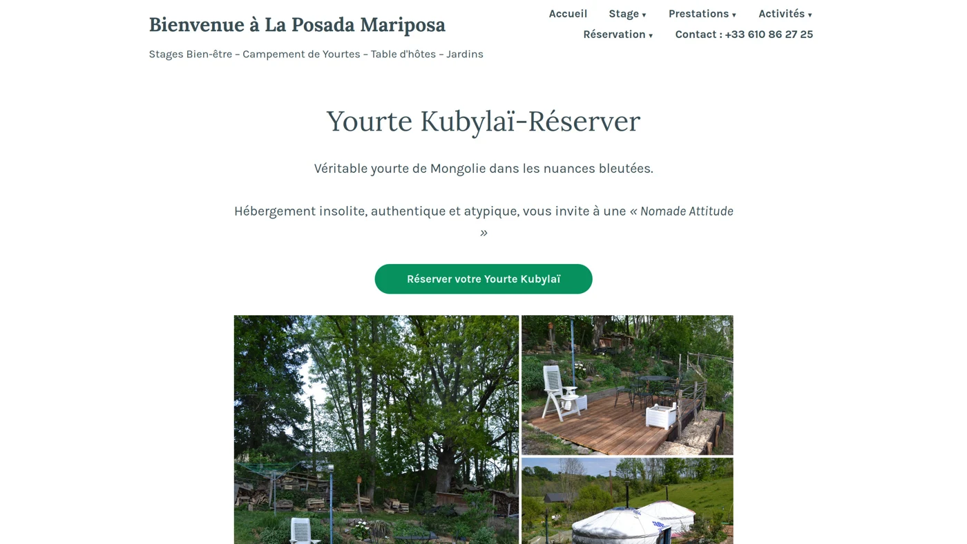 Capture du site La Posada Mariposa — vue 1